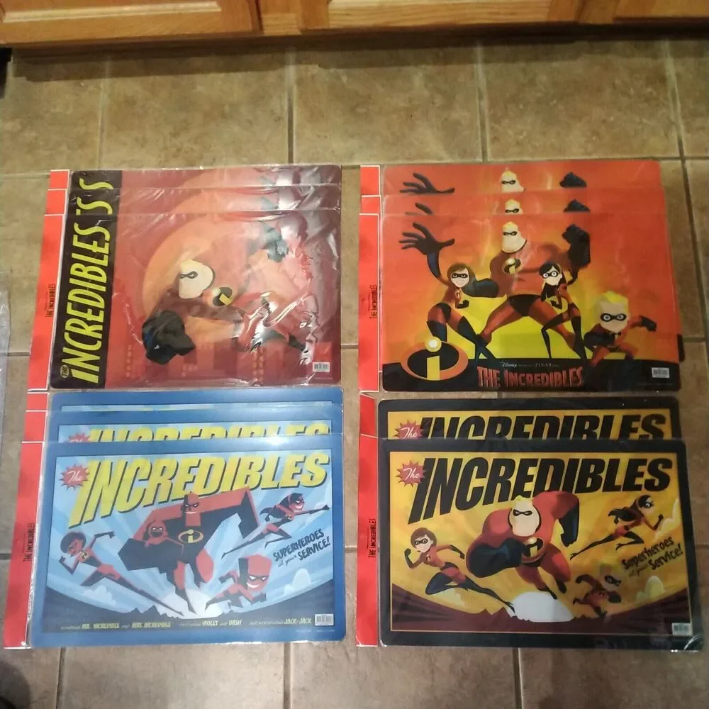 RARE Lot of 11 NEW SEALED Vintage Disney Pixar The Incredibles Placemats 4 types